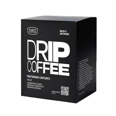 Дрип пакеты кофе "Гватемала Сантьяго", 10 шт, Tasty Coffee